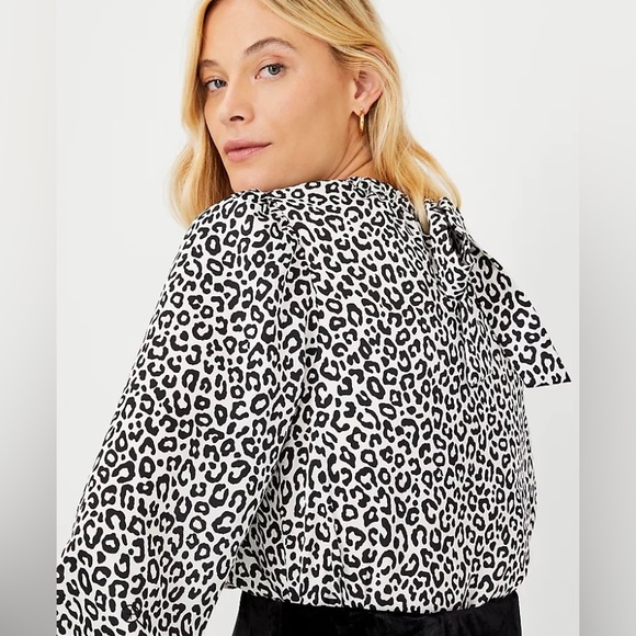 🔆4/$25 Ann Taylor Animal Print Tie-Back Top NWT! - Picture 5 of 12